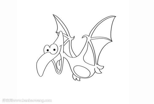 4,下面我们就可以涂色了,我们先翼龙的身体涂上湖蓝色,翅膀和肚子的