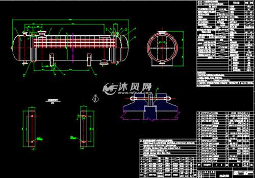 列管式换热器模型设计图 - 换热压力容器图纸 - 沐风网