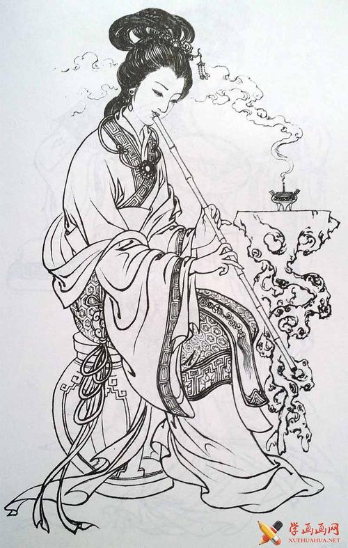 白描仕女图8幅(4)