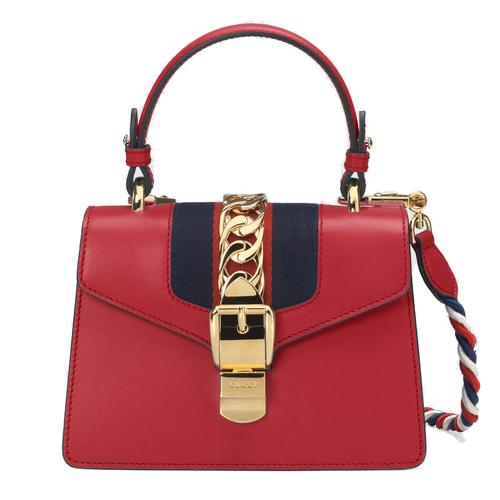 gucci古驰海外直邮全球购2019女士单肩包gucci皮革硬朗女包包盖式小