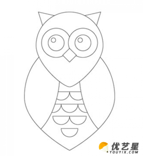 猫头鹰简笔画教程 儿童卡通动物简笔画 就是如此