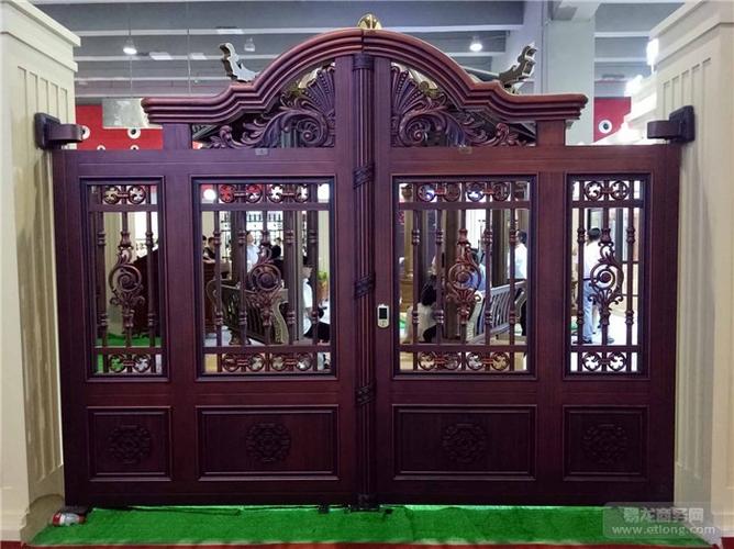 黄岛咖啡色铝艺大门常用解决方案 免费设计样式齐全泉盛