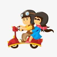 骑摩托车带一个女孩子的动漫头像微信情侣头像大全