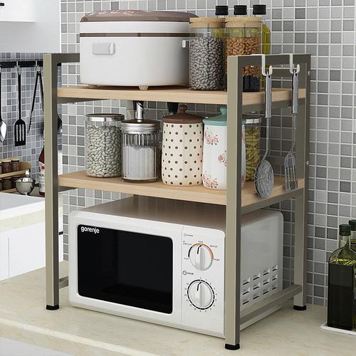 厨房置物架微波炉架子厨房用品家用2层多功能收纳烤箱架子储物架