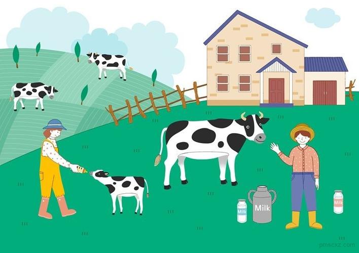 10款手绘卡通农场种植畜牧养殖鸡鸭猪耕种田园农家乐psd设计素材