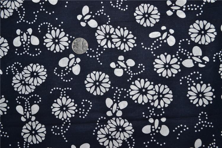 特价纯棉 活性印染蓝印花布仿蜡染棉布布料桌布茶馆沙发面料