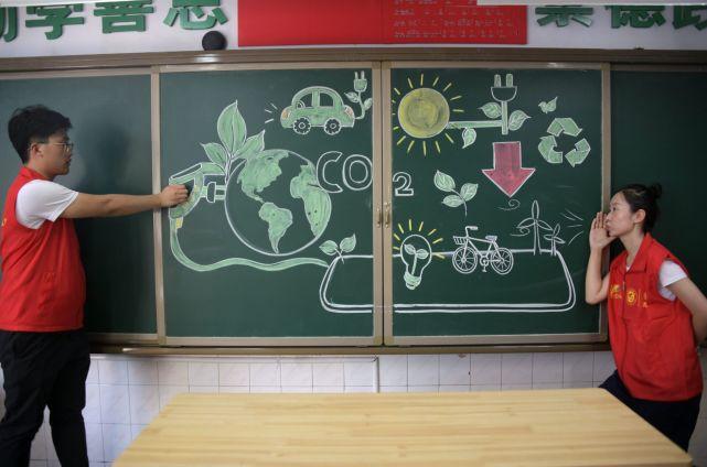创意黑板画,倡导低碳生活