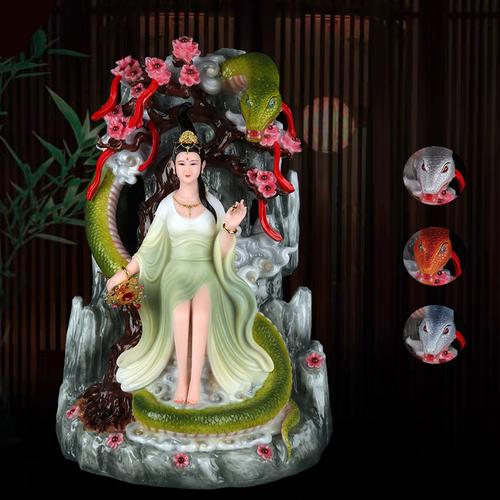 汉白玉蛇仙蟒仙神像蛇仙保家仙佛像家居供奉镇宅保平安摆件新品