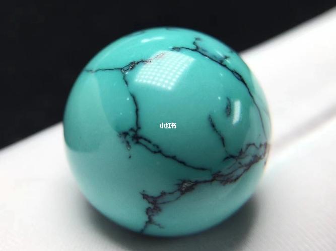 原矿高瓷绿松石水草纹圆珠_绿松石_原矿绿松石_兴趣爱好_兴趣爱好其他