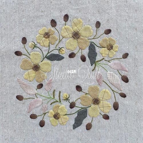 原浩美12月花卉壁饰_花卉_格子_代购_贴布_刺绣_拼布