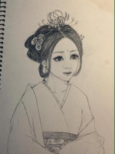 唯美古装手绘简笔画