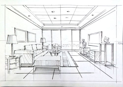 一叶手绘室内设计手绘线稿