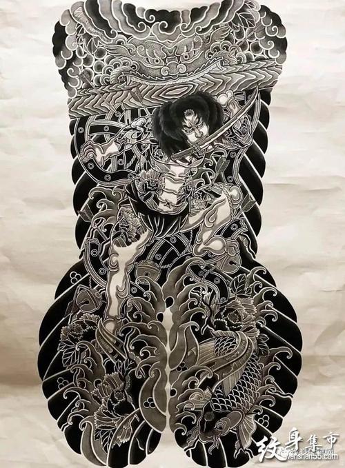 满背张顺破水门纹身张顺破水门纹身手稿张顺破水门纹身手稿图案