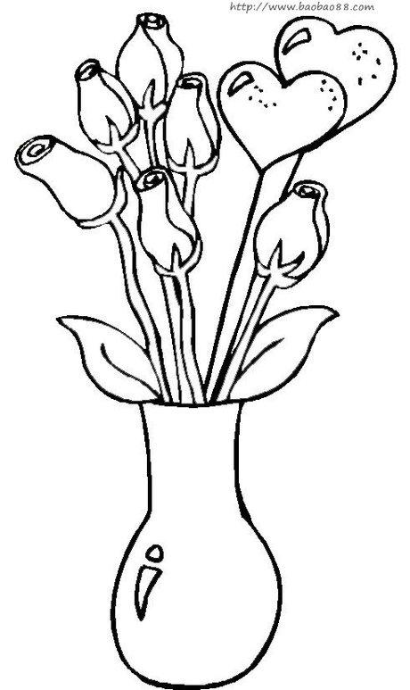 康乃馨简笔画涂色的