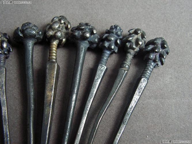 出土明代银质发簪一批图片及价格_古代金银饰品,用具