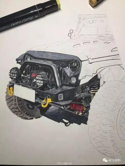 玩车| 手绘大神画越野车,超逼真,神细节