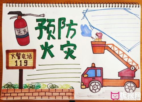 漂亮的消防安全手抄报图片,预防火灾