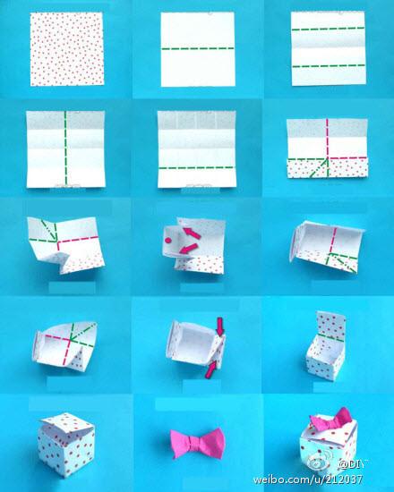 简单的手工折纸礼盒图解教程!