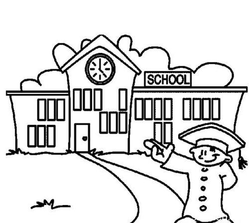 我的学校简笔画图片大全