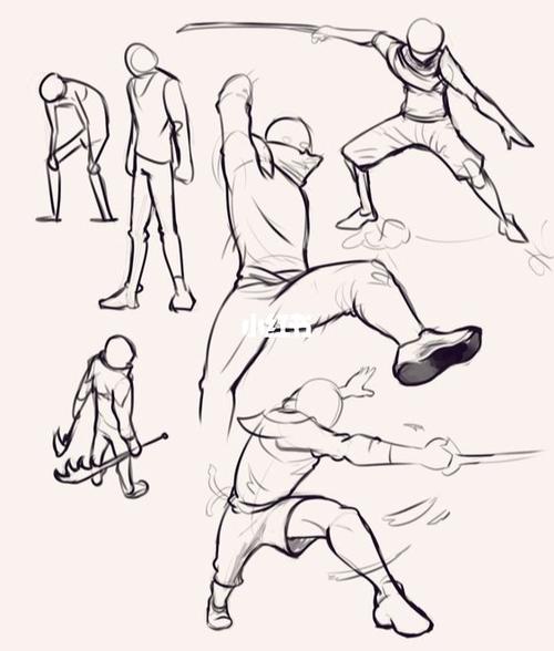 人物动态格斗姿势,cg学习必备素材_素材_学习_绘画_素材_素材其他