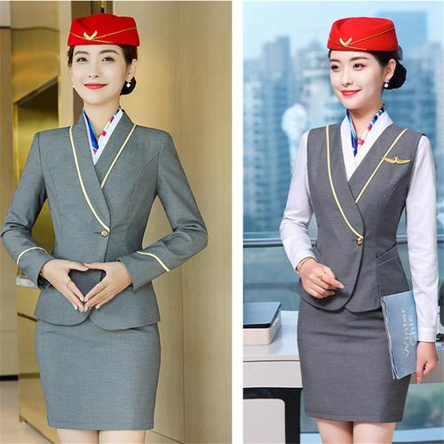 铁路空姐制服职业套装女高铁服装航空乘务员工作服艺考演出服学生