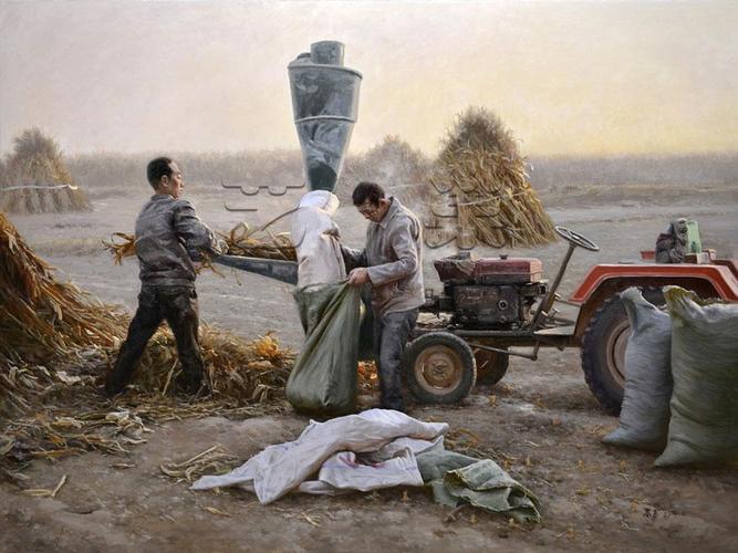 劳动油画写实油画高飞原创油画原创收藏