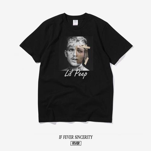 纪念lilpeephiphoprappretee饶舌嘻哈歌手复古黑色t恤