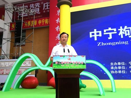 图为中宁县委副书记,县长何建勃致辞.