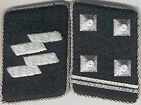 身着党卫军上校制服,注意他的衣领军级标记,一片橡树叶,肩章上是两颗