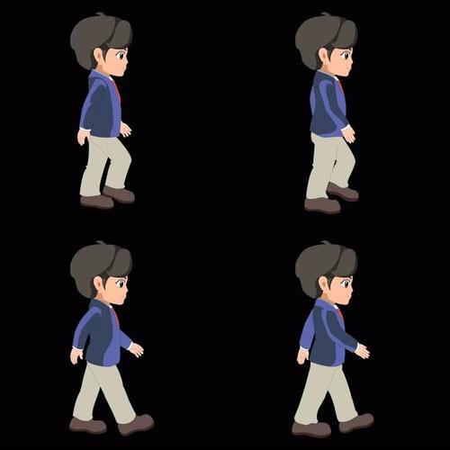 人物走路动画 全部是分层内容 逐帧动画