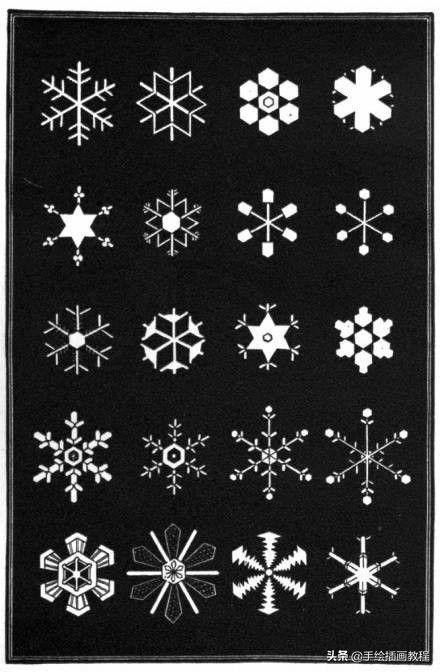 雪花简笔画简笔画雪花的画法