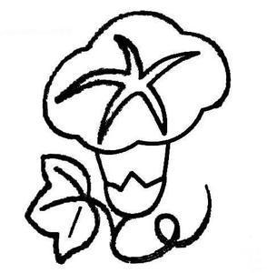 小孩手拿花簇简笔画