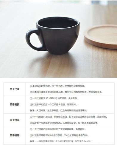 cafe杯子经典黑色陶瓷杯简约创意马克杯多用简约速溶咖啡杯.