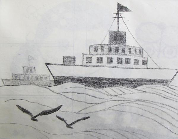 少儿素描入门之四轮船的画法