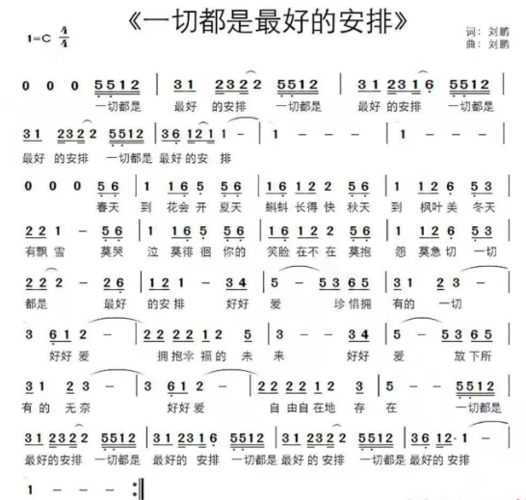 《一切都是最好的安排》歌谱