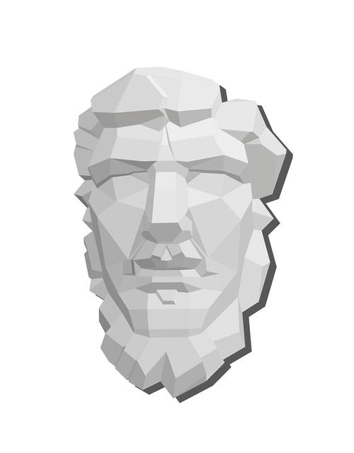 亚历山大切面石膏像矢量插画