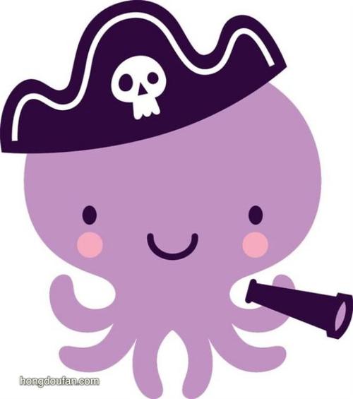 小小章鱼要如何画大海中的卡通章鱼海盗宝宝简笔画大全