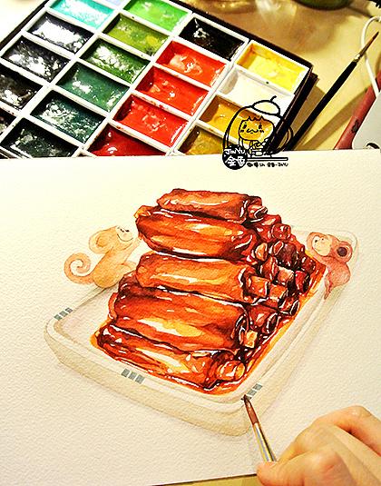 金鱼手绘美食——糖醋排骨