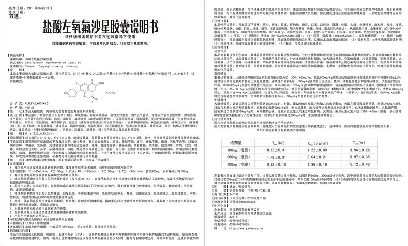盐酸左氧氟沙星胶囊