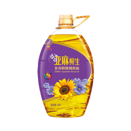 金龙鱼亚麻鲜生食用植物调和油4l亚麻籽葵花籽食用油100%进口原料