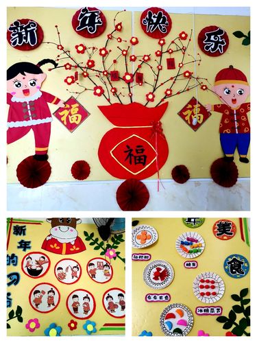 乐兴苑幼儿园"迎新年"主题墙评比活动———不负韶华