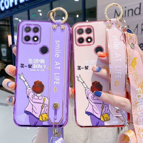 oppo新款手机套,oppo手机翻盖皮套唤醒 oppoa35手机壳oppoa35硅胶腕带保护套5g日韩挂绳可爱女opqo新款潮