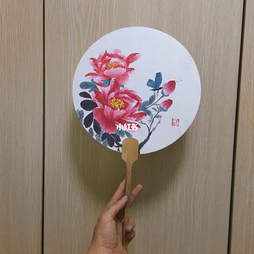 扇子手绘_扇子_手绘_牡丹_文化_绘画