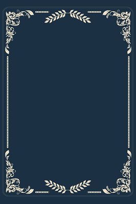 欧式花纹边框边框背景深蓝色典雅复古欧式花纹金色边框名片邀请函背景