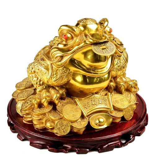 风水阁纯铜鎏金招财金蟾摆件开光三脚蟾蜍特大号三足金蝉开业礼品