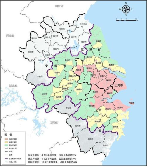 长江三角洲城市群主体功能示意图