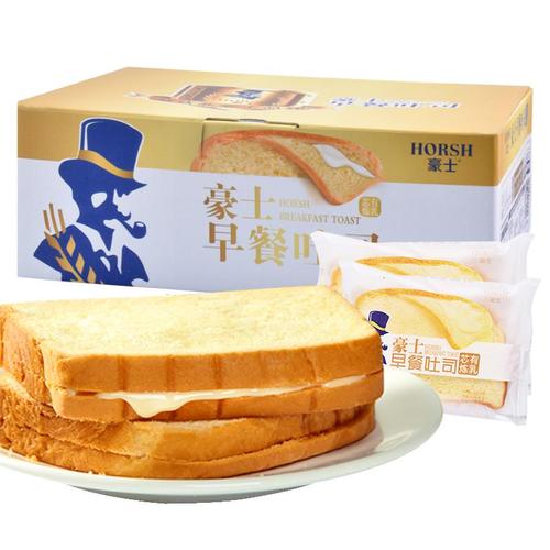 豪士早餐吐司芯有炼680g整箱儿童健康营养夹心红豆土司面包片 早餐