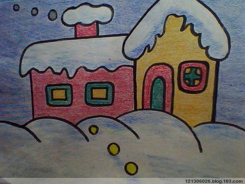 房子-蜡笔画图集