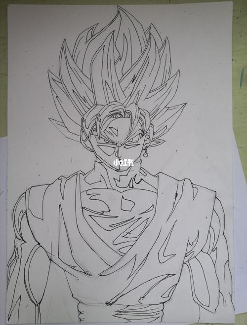 手绘七龙珠黑悟空_手绘_图书馆_马克笔_上色_针管笔_马克笔手绘_文化