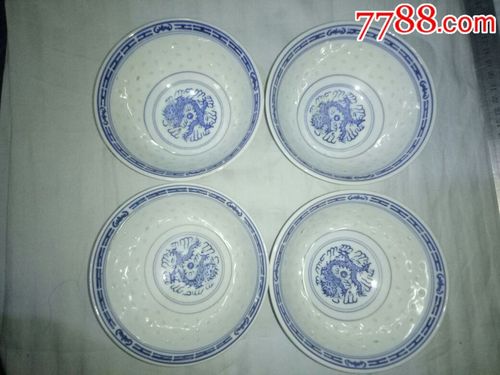 景德镇玲珑瓷碗四个